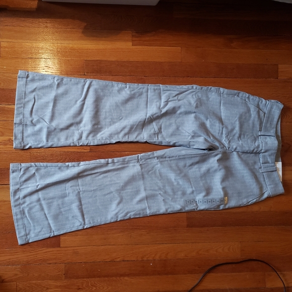 AE American eagle gray Stripe Stretch Low-Rise Flare Trouser - Picture 5 of 6